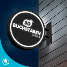 Runde Leuchtwerbetafel aus Dibond-Verbund mit LED